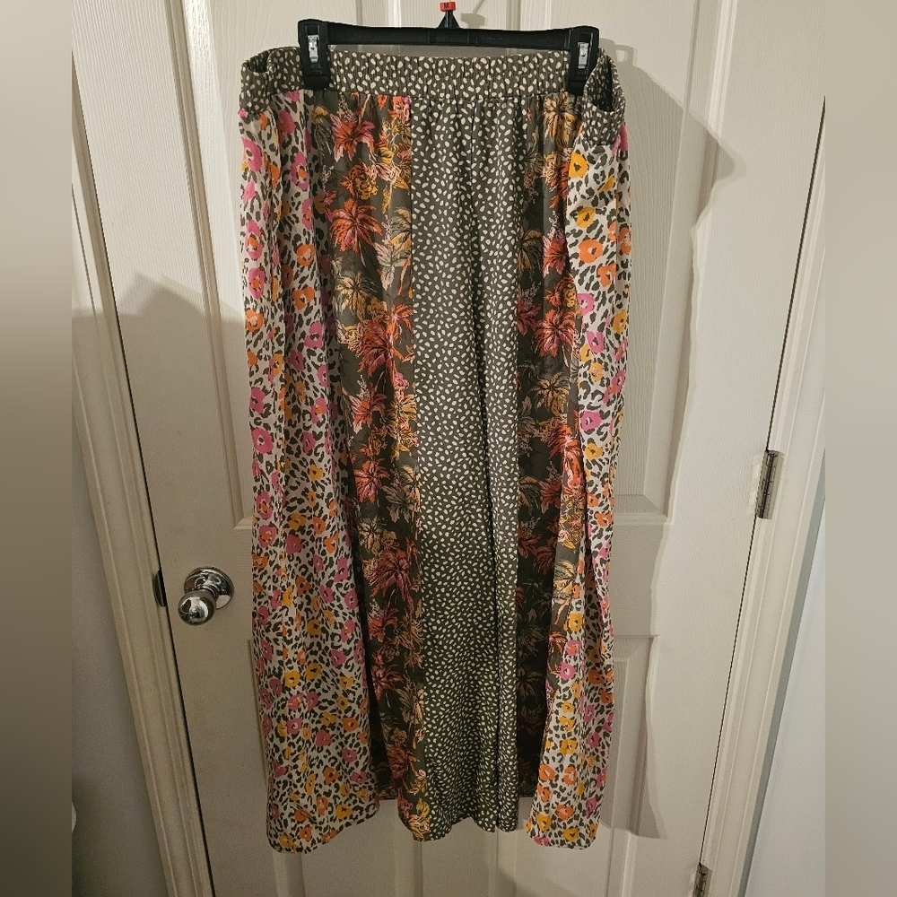 Cato Women's Sea Grass Palazzo Elastic Waist Wide Leg Pants Size 22/24WP